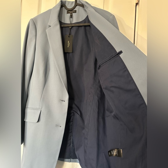 Rag & Bone Wool Blend Prairie Blue Charles Twill Blazer NWT SZ 4 - Picture 9 of 11